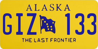 AK license plate GIZ133