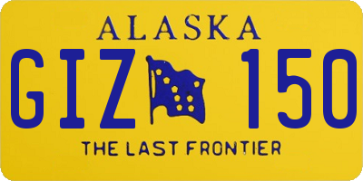 AK license plate GIZ150