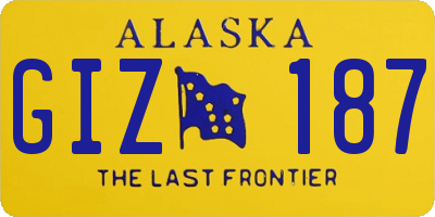 AK license plate GIZ187