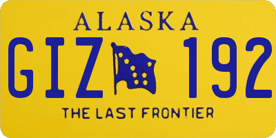 AK license plate GIZ192