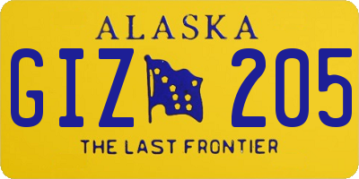 AK license plate GIZ205