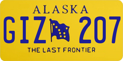 AK license plate GIZ207