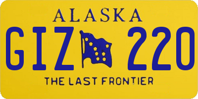 AK license plate GIZ220