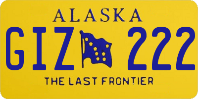 AK license plate GIZ222