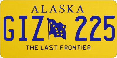 AK license plate GIZ225