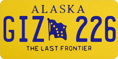 AK license plate GIZ226