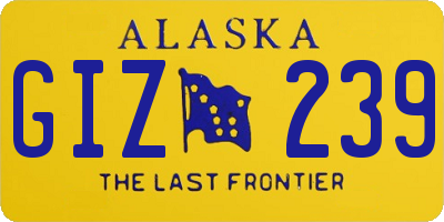 AK license plate GIZ239