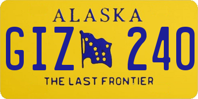 AK license plate GIZ240