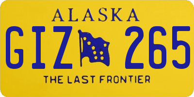AK license plate GIZ265