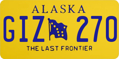 AK license plate GIZ270
