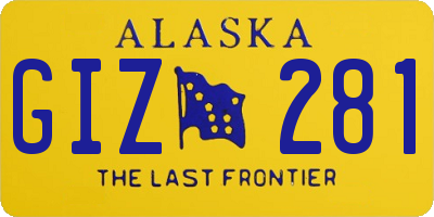 AK license plate GIZ281