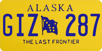 AK license plate GIZ287
