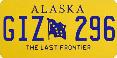 AK license plate GIZ296
