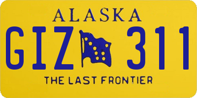AK license plate GIZ311