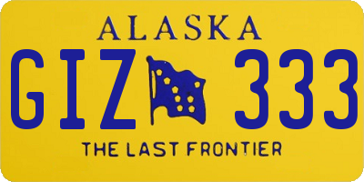 AK license plate GIZ333
