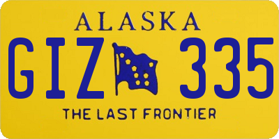 AK license plate GIZ335