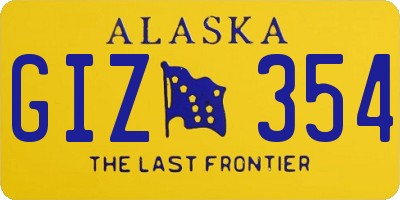 AK license plate GIZ354