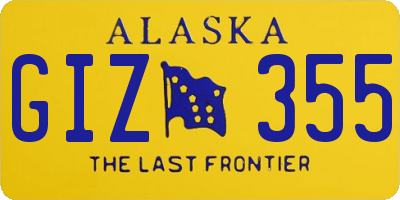 AK license plate GIZ355