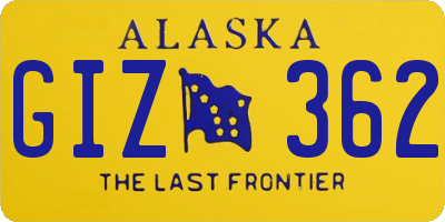 AK license plate GIZ362