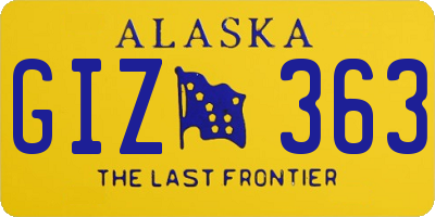 AK license plate GIZ363