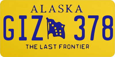 AK license plate GIZ378