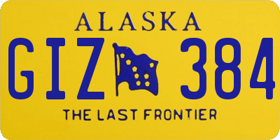 AK license plate GIZ384