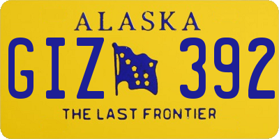 AK license plate GIZ392