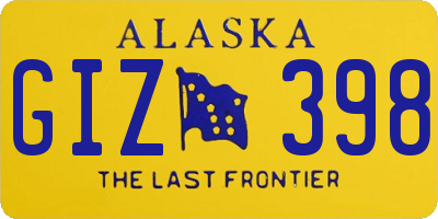 AK license plate GIZ398