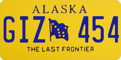 AK license plate GIZ454
