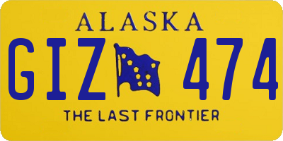 AK license plate GIZ474