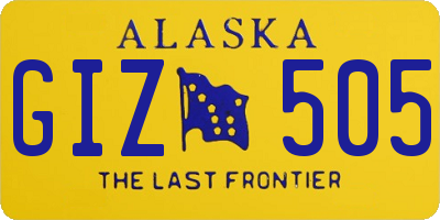 AK license plate GIZ505