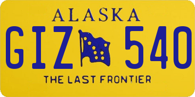 AK license plate GIZ540