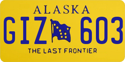 AK license plate GIZ603