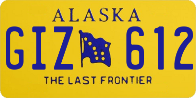 AK license plate GIZ612