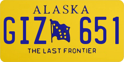 AK license plate GIZ651