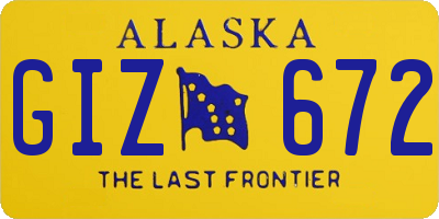 AK license plate GIZ672