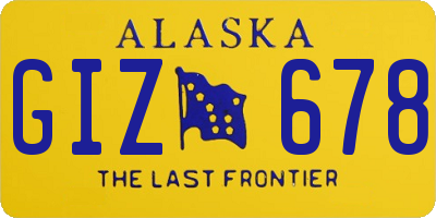 AK license plate GIZ678
