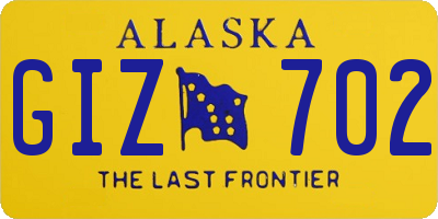 AK license plate GIZ702