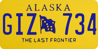 AK license plate GIZ734