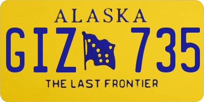AK license plate GIZ735