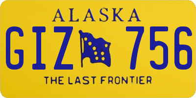 AK license plate GIZ756