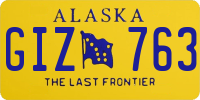 AK license plate GIZ763