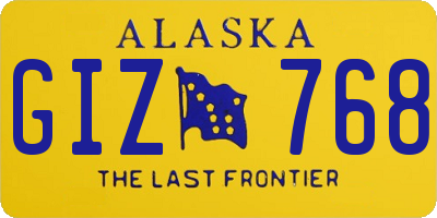 AK license plate GIZ768
