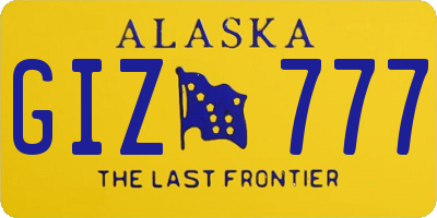 AK license plate GIZ777