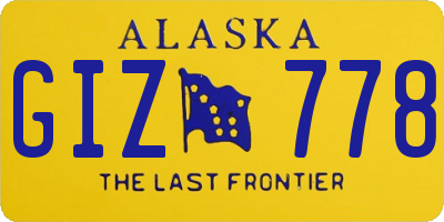 AK license plate GIZ778
