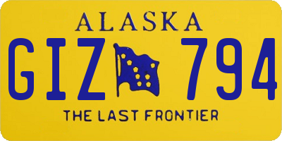 AK license plate GIZ794