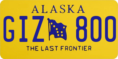 AK license plate GIZ800