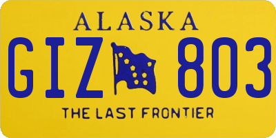 AK license plate GIZ803