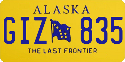 AK license plate GIZ835