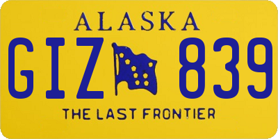 AK license plate GIZ839